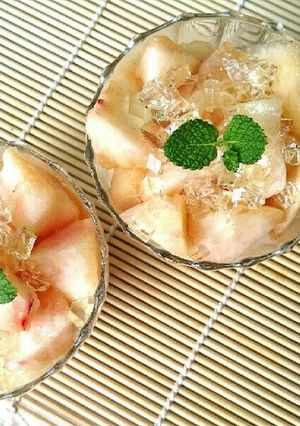 ☆桃とカルピスムースのひんやりデザート☆-レシピのメイン写真