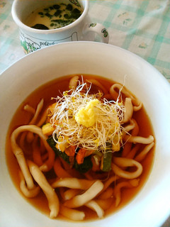 ズッキーニの花の揚げ浸しうどん-レシピのメイン写真