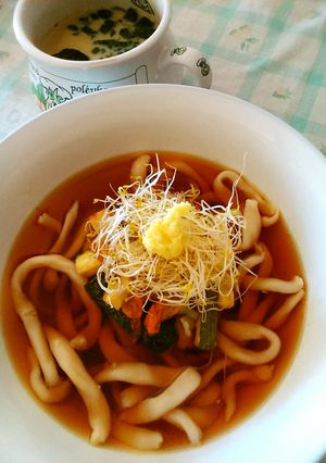 ズッキーニの花の揚げ浸しうどん-レシピのメイン写真
