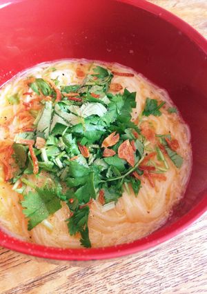 パクチー釜玉そうめん-レシピのメイン写真