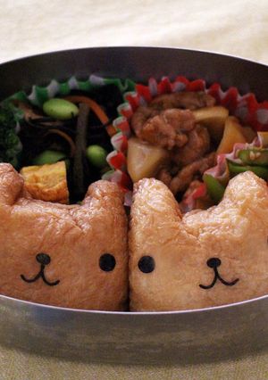 お稲荷さんで簡単☆カピバラさんキャラ弁-レシピのメイン写真
