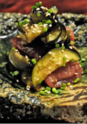 【食育】茄子とマグロの辛し和え-レシピのメイン写真