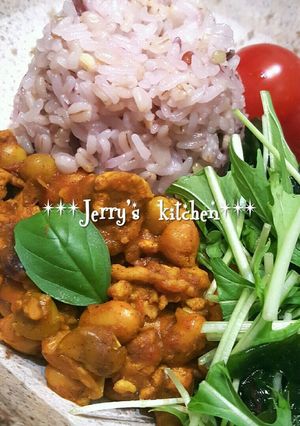 ひき肉&お豆さん&トマトのドライカレー♡-レシピのメイン写真