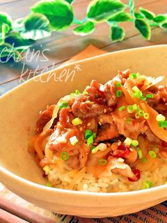 ✿ガッツリ♡豚肉の甘辛ポン酢炒め丼✿-レシピのメイン写真