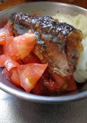 最小の熱量のトマトとさんま缶のそうめん-レシピのメイン写真