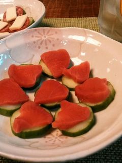 きゅうりと赤かぶの漬物のおつまみ-レシピのメイン写真