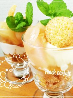 ☆桃のパフェ☆-レシピのメイン写真