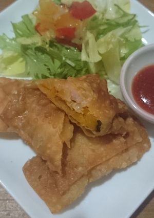 簡単おつまみ⭐かぼちゃの揚げ餃子-レシピのメイン写真