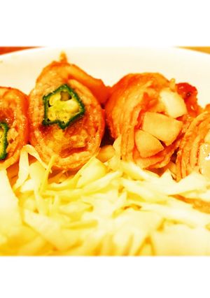 ミョウガとオクラの肉巻き-レシピのメイン写真