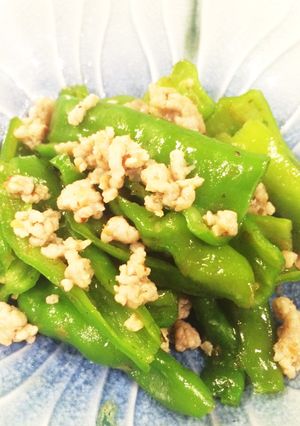 万願寺とうがらしと豚ひき肉の炒め煮-レシピのメイン写真