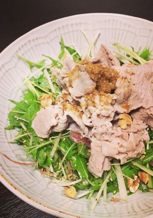 香味野菜サラダの冷しゃぶ。胡麻だれで♪-レシピのメイン写真