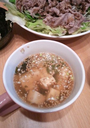 エコ!牛冷シャブの茹で汁でワカメスープ☆-レシピのメイン写真