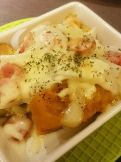 リメイク⭐かぼちゃの煮物チーズグラタン風-レシピのメイン写真
