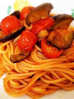 ケチャップで!ナスとミニトマトのパスタ-レシピのメイン写真