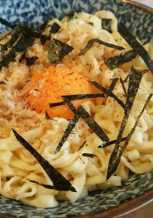 簡単釜玉風うどん-レシピのメイン写真
