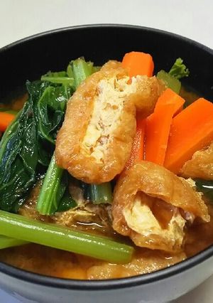 小松菜と人参、うす揚げの具沢山お味噌汁❗-レシピのメイン写真