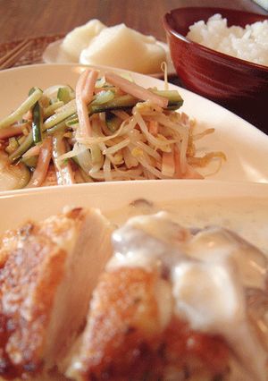 チキンソテーきのこクリームソースがけ-レシピのメイン写真