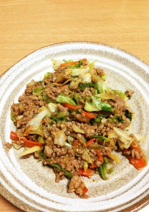 【食欲全開！】キャベツとひき肉のみそ炒め-レシピのメイン写真