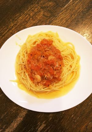 フレッシュトマトソースパスタ！-レシピのメイン写真