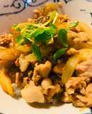 豚こまぎれ肉＆キノコの生姜焼き丼