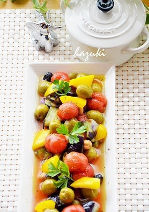 ヘルシー♪茄子とトマト、オリーブのマリネ-レシピのメイン写真