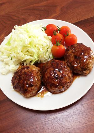 野菜たっぷりつくね風ハンバーグ♡-レシピのメイン写真