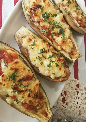 ＊茄子ボートのトマトチーズ焼き＊-レシピのメイン写真