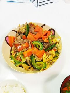 ゴーヤと豚肉の卵とじ-レシピのメイン写真
