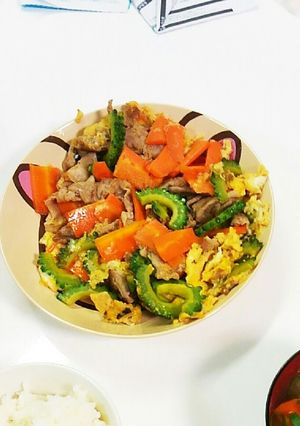 ゴーヤと豚肉の卵とじ-レシピのメイン写真