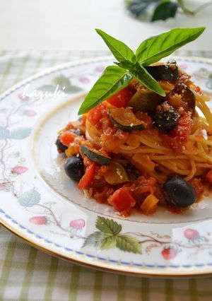 夏野菜のうまみが詰まった菜園風パスタ-レシピのメイン写真