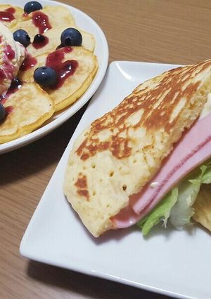 残ったそうめんでピタパン&プチパンケーキ-レシピのメイン写真