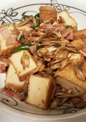厚揚げとまいたけのにんにく醤油炒め-レシピのメイン写真