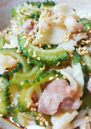 ゴーヤと豚バラのぶっかけ-レシピのメイン写真