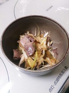 砂肝と白髪ネギとザーサイのおつまみ-レシピのメイン写真