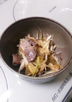 砂肝と白髪ネギとザーサイのおつまみ-レシピのメイン写真