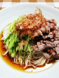 簡単☆梅しゃぶきゅうり素麺-レシピのメイン写真