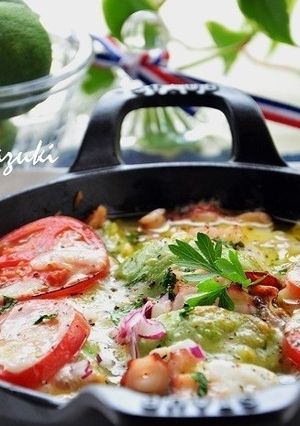 たこ・アボカド・トマトのチーズ焼き-レシピのメイン写真