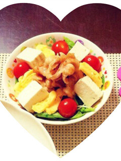 鶏皮と豆腐の胡麻ドレ サラダ♡-レシピのメイン写真
