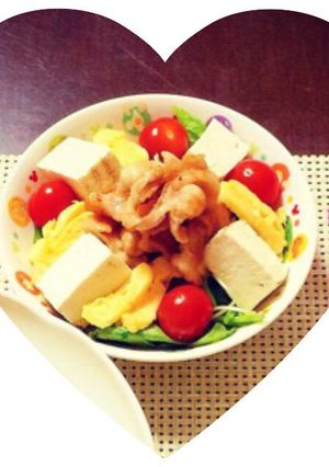 鶏皮と豆腐の胡麻ドレ サラダ♡-レシピのメイン写真