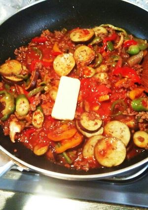 地産地消夏野菜！簡単家庭のトマトソース飯-レシピのメイン写真