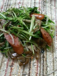 簡単!水菜で炒め物-レシピのメイン写真