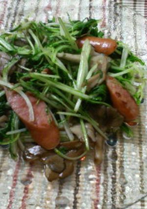 簡単！水菜で炒め物-レシピのメイン写真