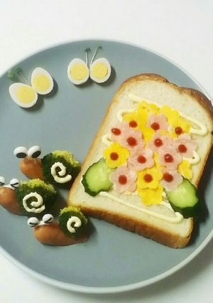 こどもと作るあじさいデコトースト♡-レシピのメイン写真