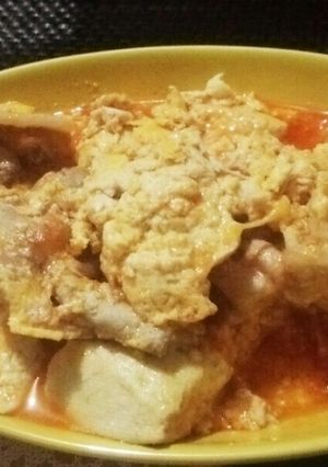 豚ロースと豆腐と卵のケチャップ仲良し炒め-レシピのメイン写真