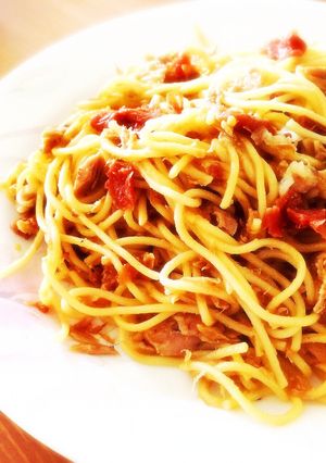 ポン酢で簡単✩梅干しとツナの和風パスタ-レシピのメイン写真