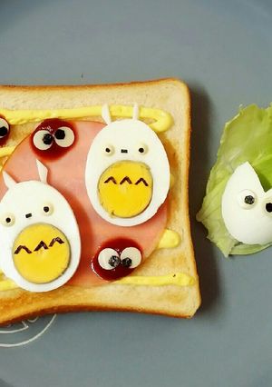 卵で簡単トトロデコトースト♡キャラ弁にも-レシピのメイン写真