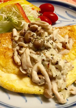 ほめられ、ふわ卵♪キノコのスフレオムレツ-レシピのメイン写真