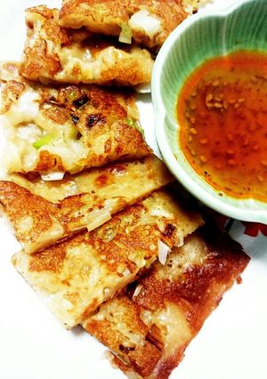 天ぷら粉で5分カリッ&もちっ♪ねぎチヂミ-レシピのメイン写真