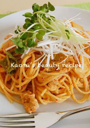 豆乳を使った美味しいキムチクリームパスタ-レシピのメイン写真