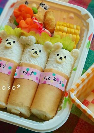 白クマちゃんのロールサンド❤簡単キャラ弁-レシピのメイン写真